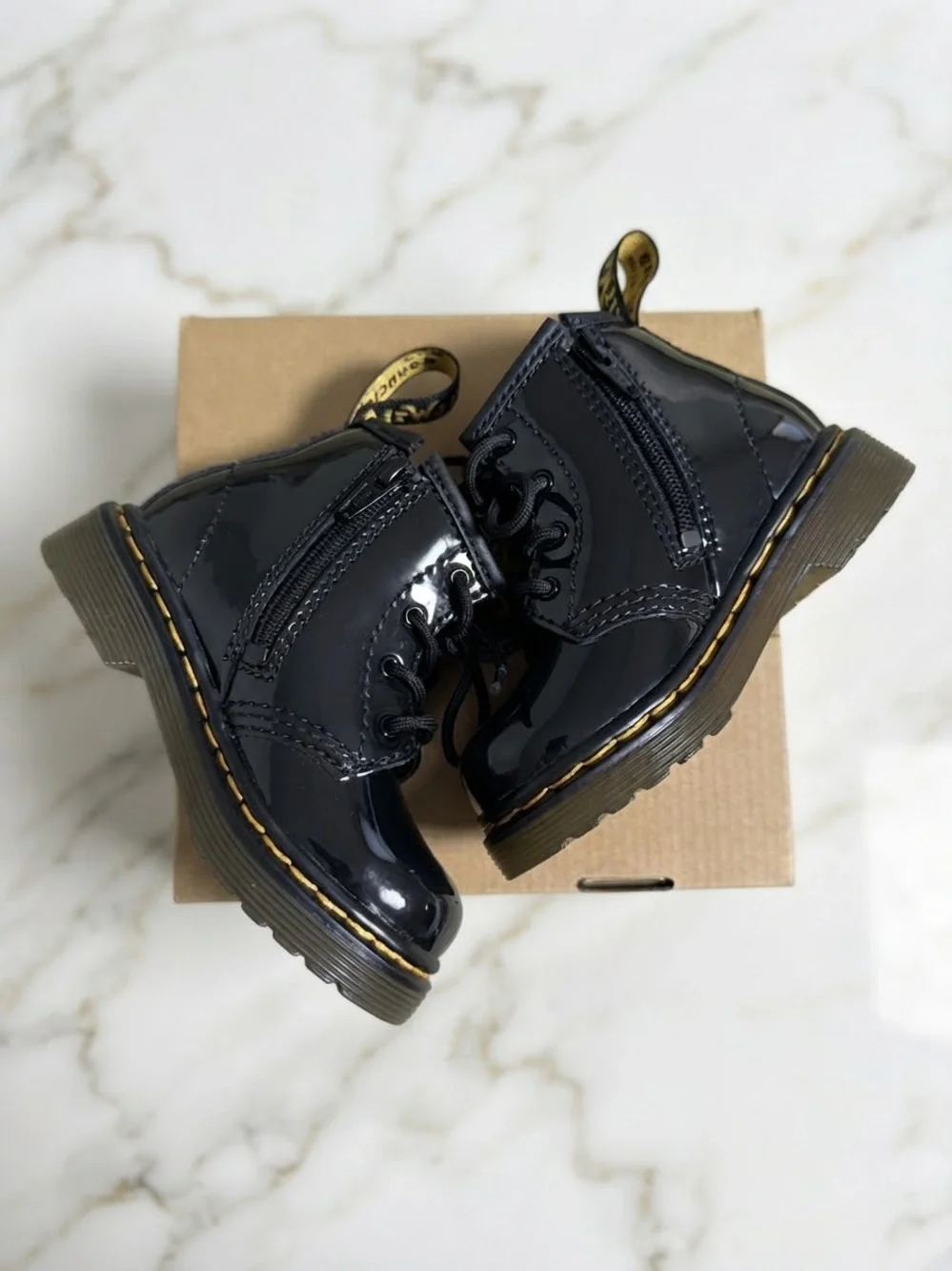 Dr. Martens Toddler Brooklee 1460 I Patent Leather Boots Black Size 5T / US 6